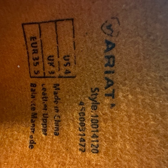 Ariat Ranchero Boots Kids 4/Women's 6 Style 10014120 Teal with Orange Cross - Picture 3 of 8